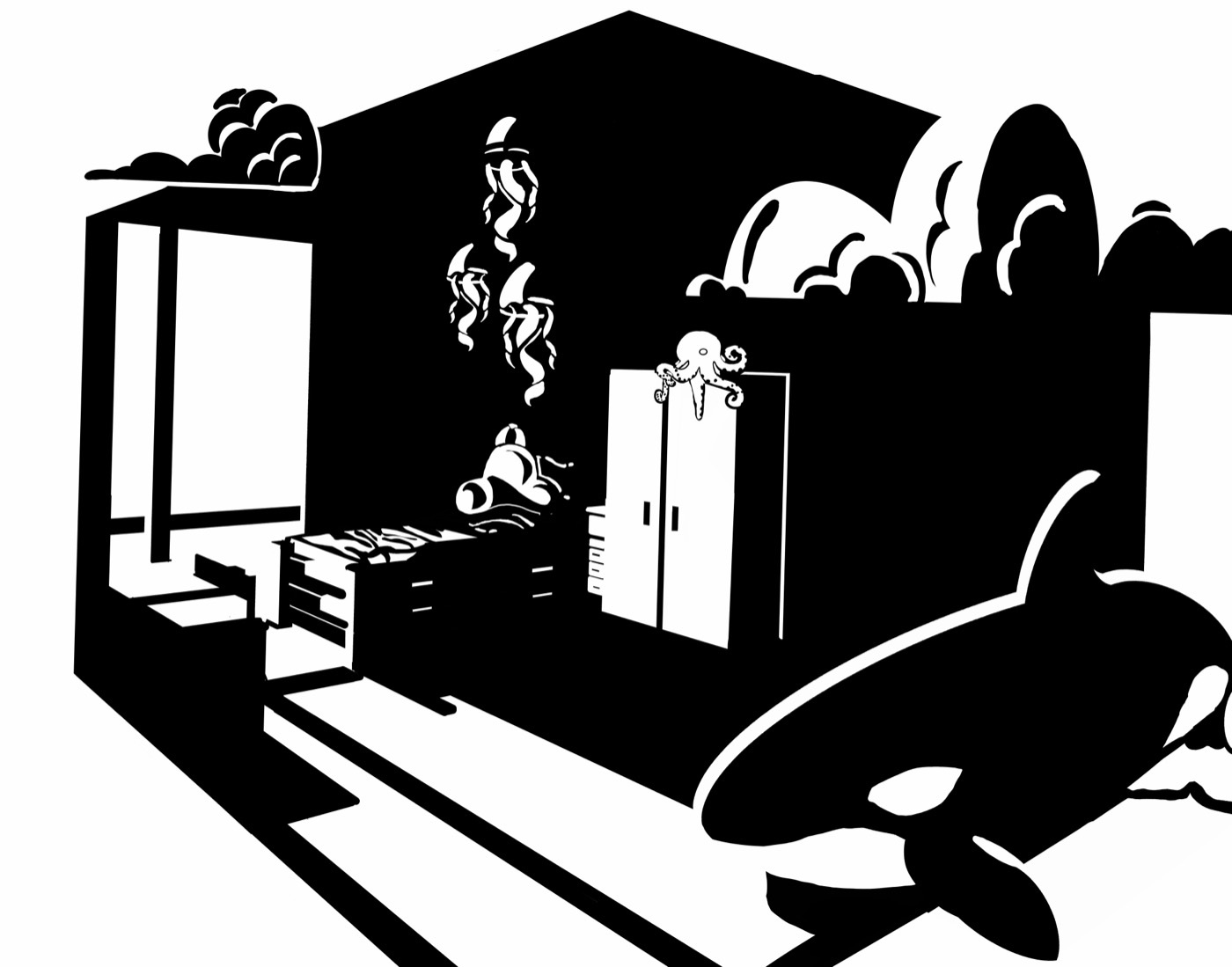 Orca room illustration